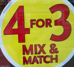 get 4 for 3
